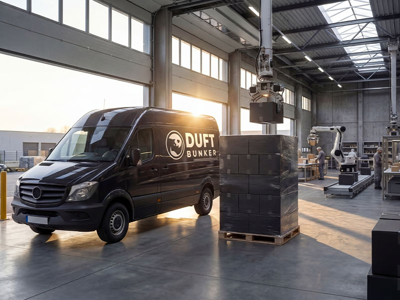 Fertige Pakete bereit für den Next-Day-Versand